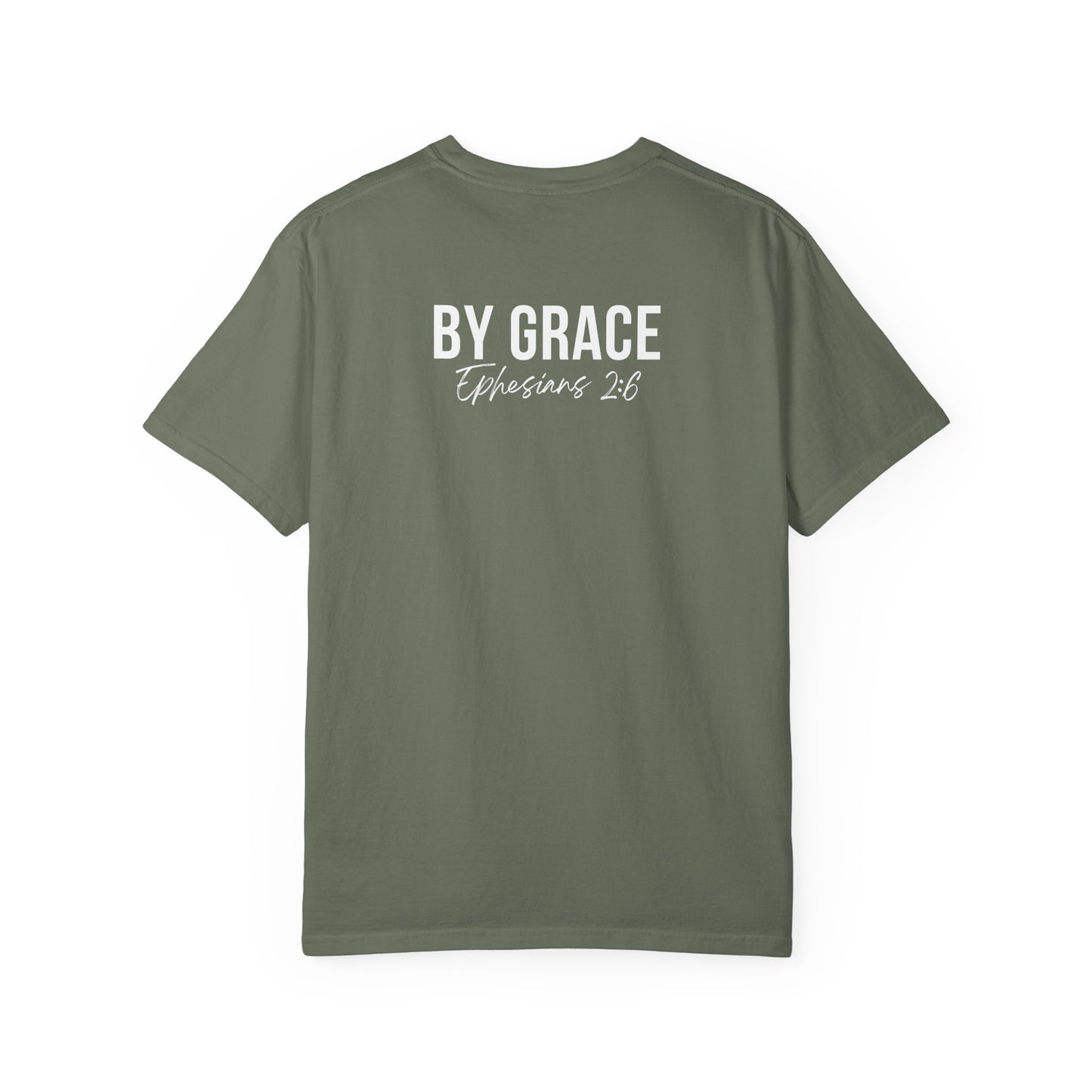 Elevated Christian T-Shirt | “By Grace” Scripture Back Print | Faith Streetwear | Inspirational Unisex Cotton Top | Everyday Wear & Gift Idea