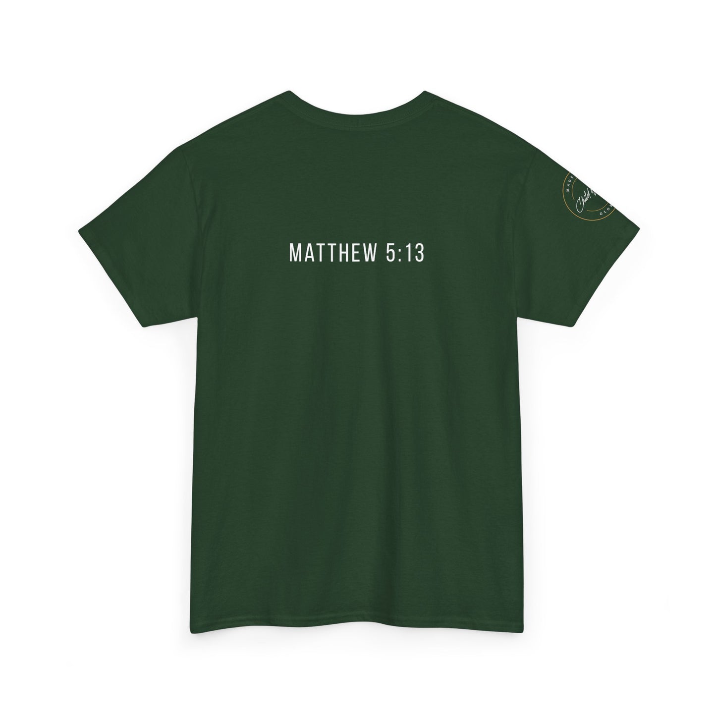 Matthew 5:13 Christian T-Shirt | Scripture Back Print Faith Tee | Inspirational Unisex Cotton Top | Everyday Streetwear & Gift Idea