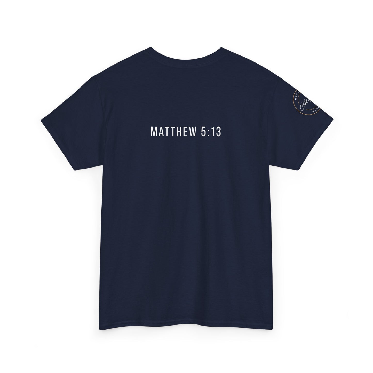 Matthew 5:13 Christian T-Shirt | Scripture Back Print Faith Tee | Inspirational Unisex Cotton Top | Everyday Streetwear & Gift Idea