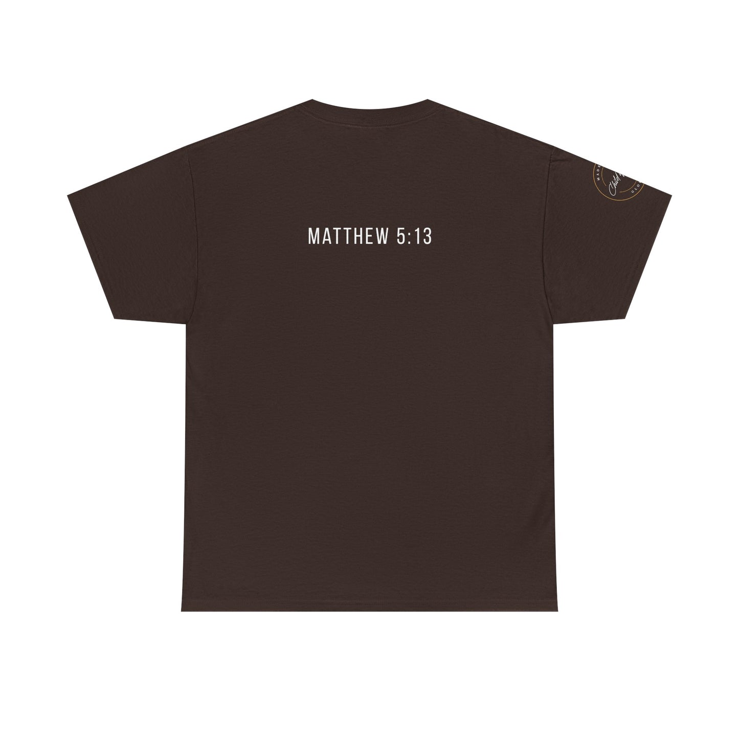 Matthew 5:13 Christian T-Shirt | Scripture Back Print Faith Tee | Inspirational Unisex Cotton Top | Everyday Streetwear & Gift Idea