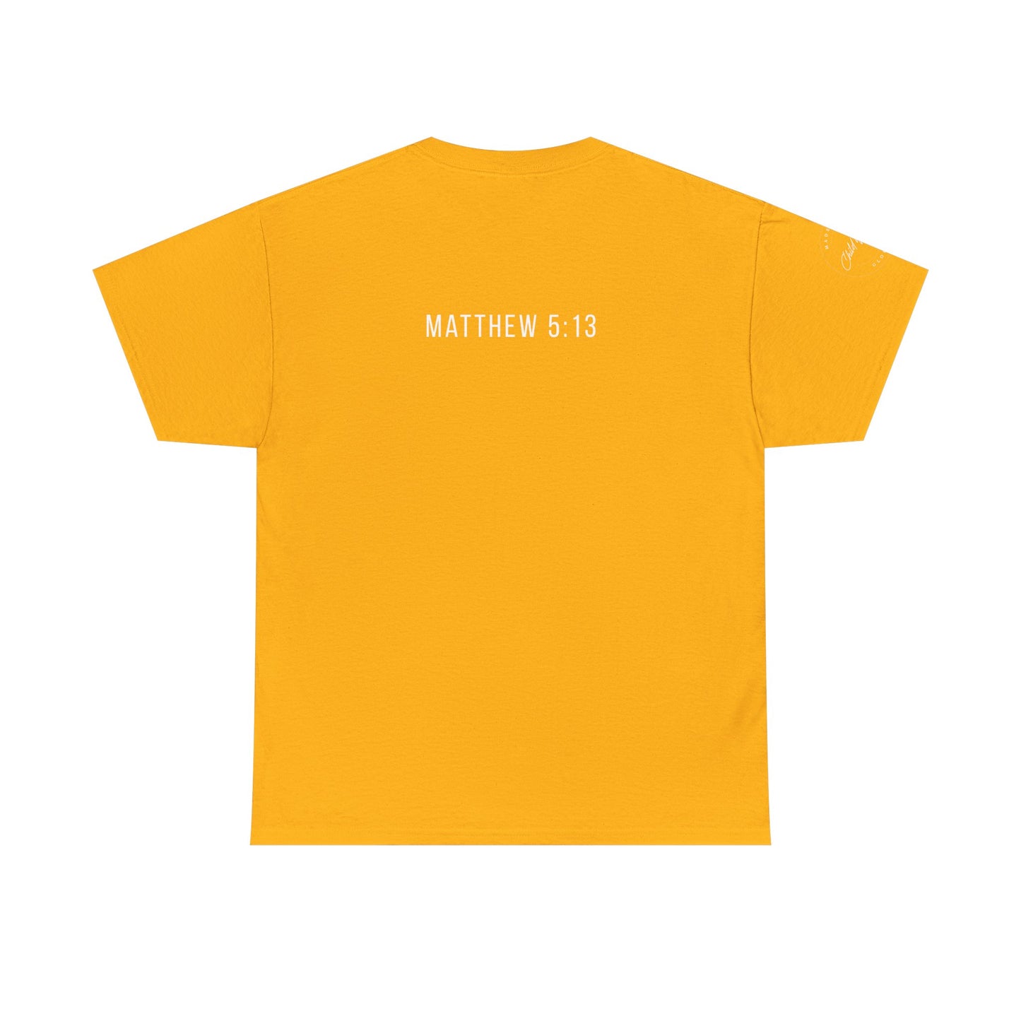 Matthew 5:13 Christian T-Shirt | Scripture Back Print Faith Tee | Inspirational Unisex Cotton Top | Everyday Streetwear & Gift Idea