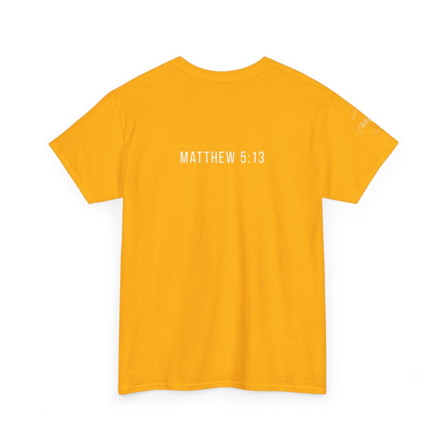 Matthew 5:13 Christian T-Shirt | Scripture Back Print Faith Tee | Inspirational Unisex Cotton Top | Everyday Streetwear & Gift Idea