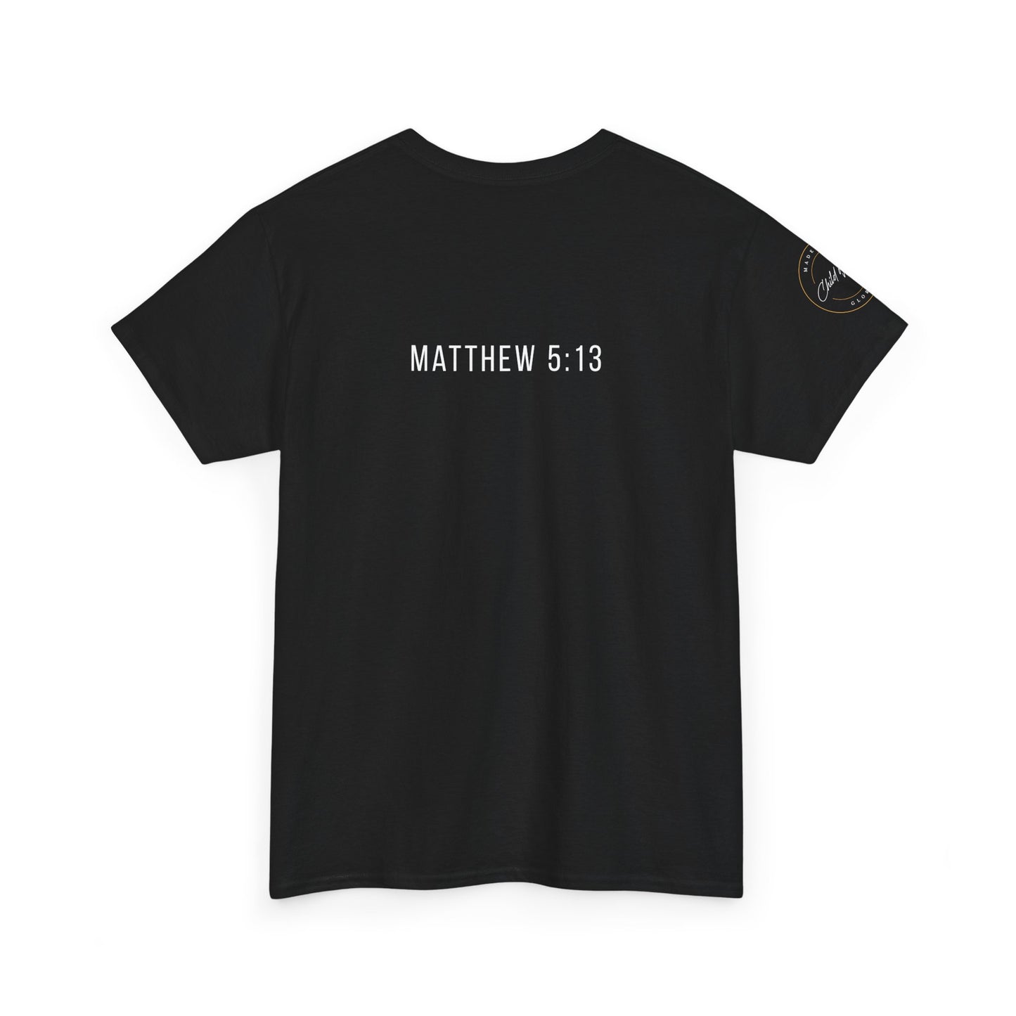 Matthew 5:13 Christian T-Shirt | Scripture Back Print Faith Tee | Inspirational Unisex Cotton Top | Everyday Streetwear & Gift Idea