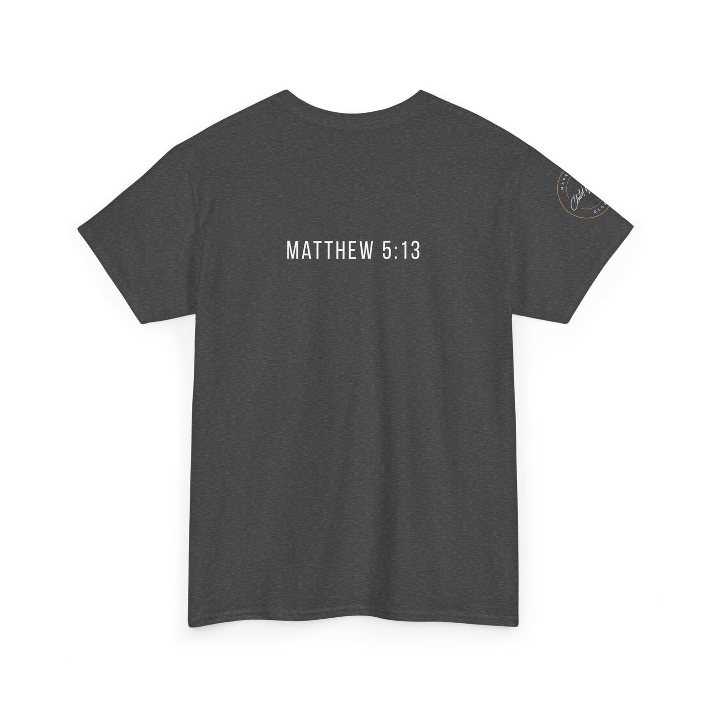 Matthew 5:13 Christian T-Shirt | Scripture Back Print Faith Tee | Inspirational Unisex Cotton Top | Everyday Streetwear & Gift Idea