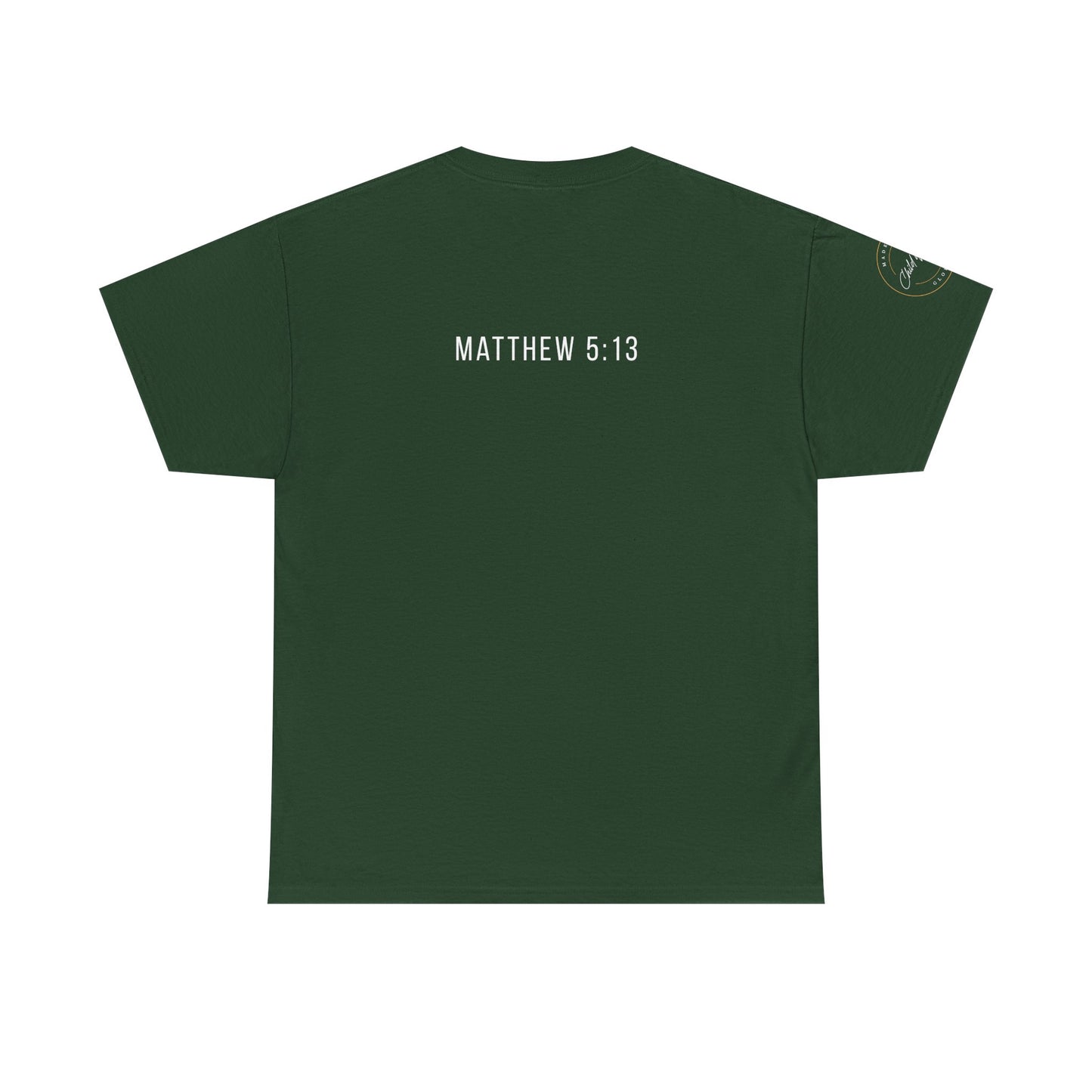 Matthew 5:13 Christian T-Shirt | Scripture Back Print Faith Tee | Inspirational Unisex Cotton Top | Everyday Streetwear & Gift Idea