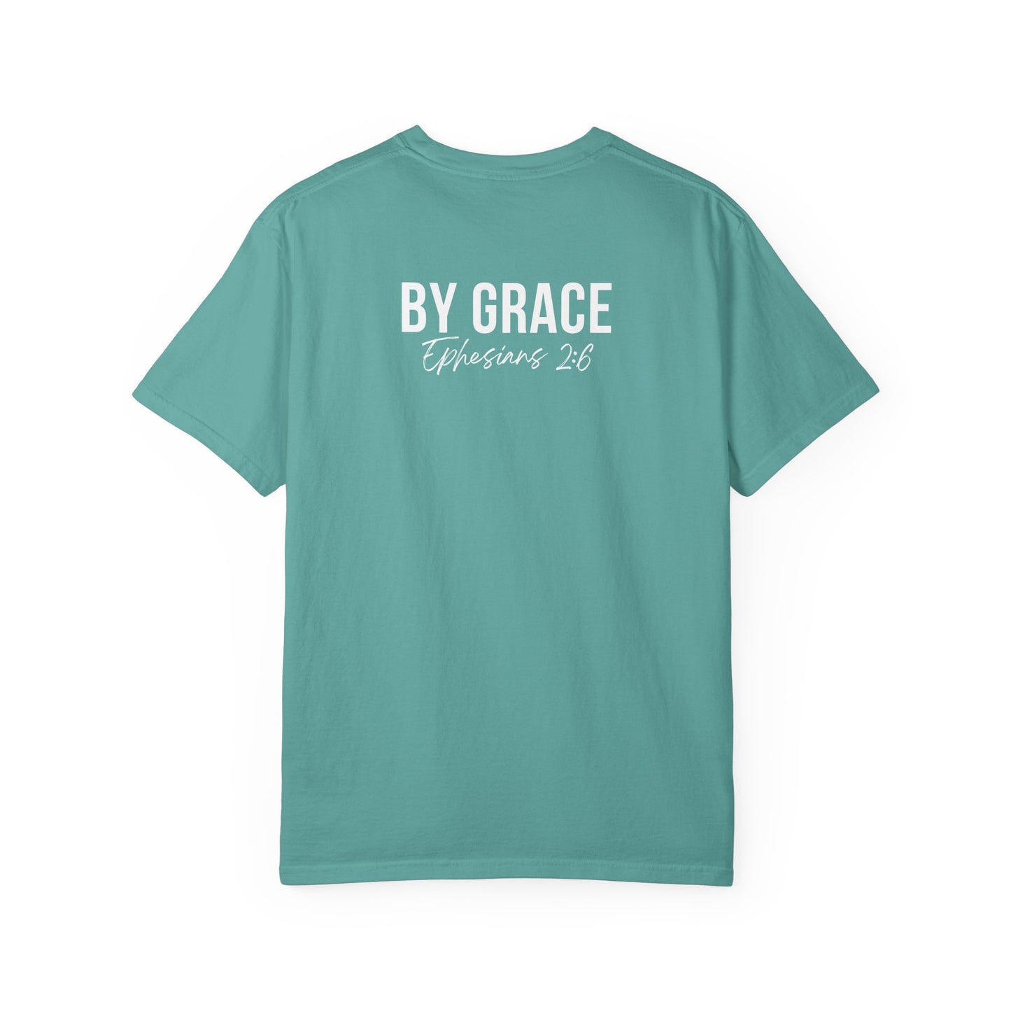 Elevated Christian T-Shirt | “By Grace” Scripture Back Print | Faith Streetwear | Inspirational Unisex Cotton Top | Everyday Wear & Gift Idea