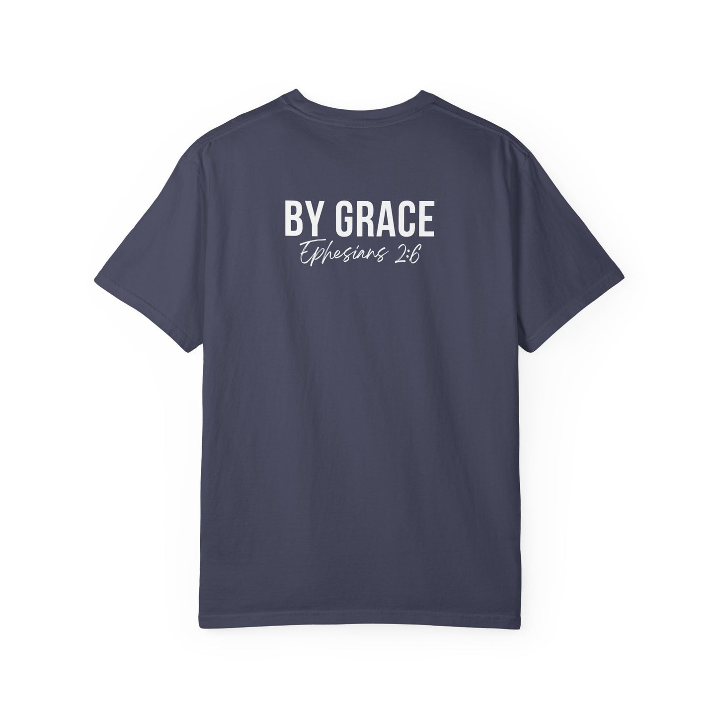 Elevated Christian T-Shirt | “By Grace” Scripture Back Print | Faith Streetwear | Inspirational Unisex Cotton Top | Everyday Wear & Gift Idea