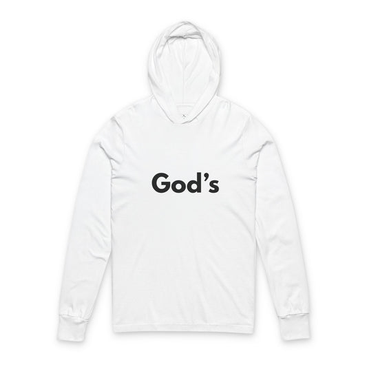 God's Unisex Hooded Long Sleeve Tee - Faith Apparel, Christian Gift, Casual Hoodie, Spiritual Wear, Inspirational Clothing