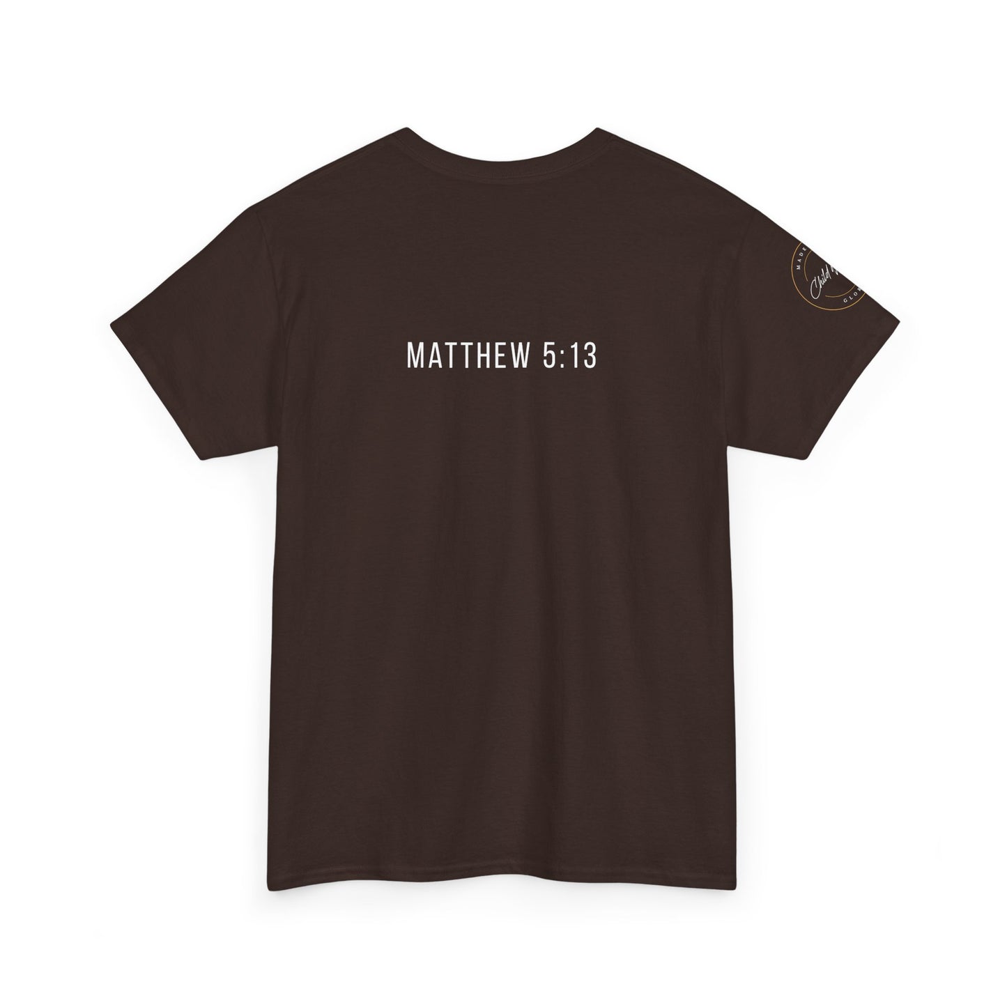 Matthew 5:13 Christian T-Shirt | Scripture Back Print Faith Tee | Inspirational Unisex Cotton Top | Everyday Streetwear & Gift Idea