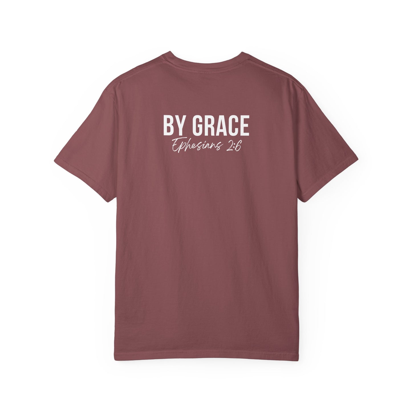 Elevated Christian T-Shirt | “By Grace” Scripture Back Print | Faith Streetwear | Inspirational Unisex Cotton Top | Everyday Wear & Gift Idea