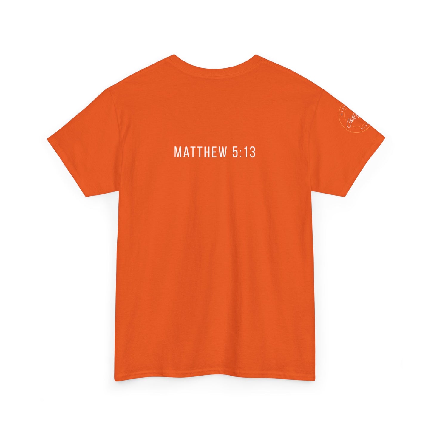 Matthew 5:13 Christian T-Shirt | Scripture Back Print Faith Tee | Inspirational Unisex Cotton Top | Everyday Streetwear & Gift Idea